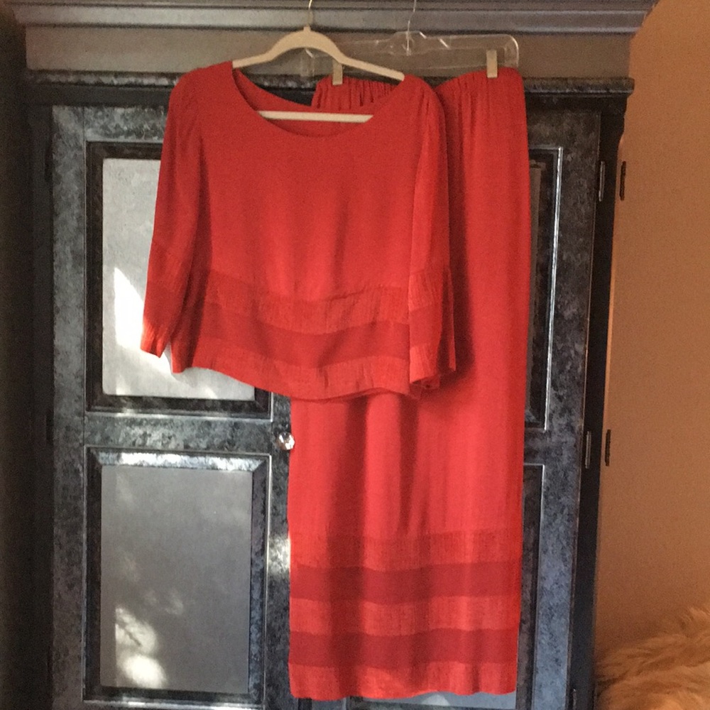Lucia Lukken Red 2 Piece Skirt and Top